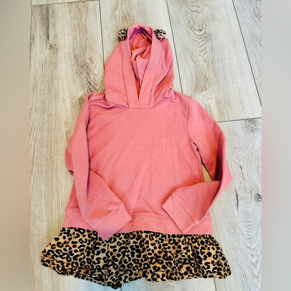 Tucker and Tate hoodie with leopard ruffle bottom